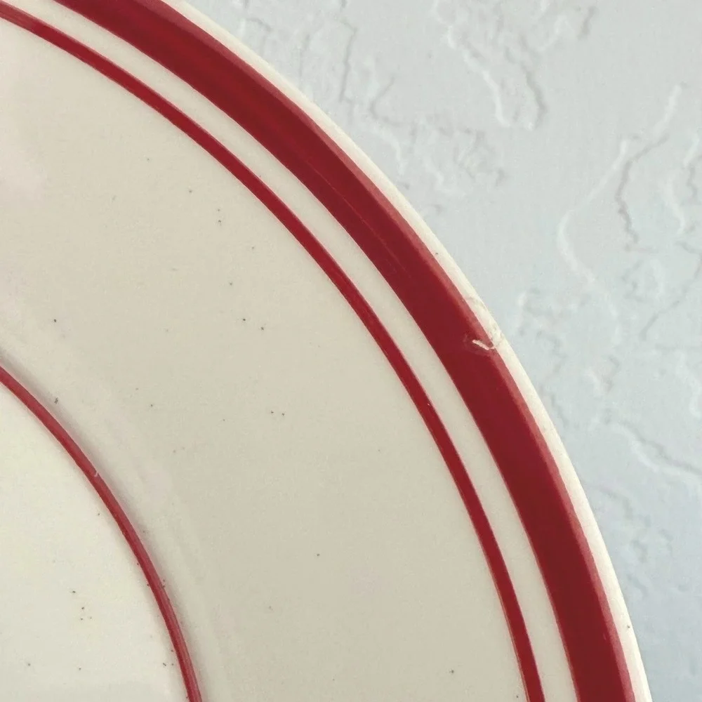 Lot of Three Fleur De Lis William‎ Sonoma Plates Red 8